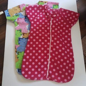 2 Handmade Full Zip Fleece Sleep Sacks